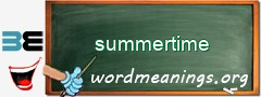 WordMeaning blackboard for summertime